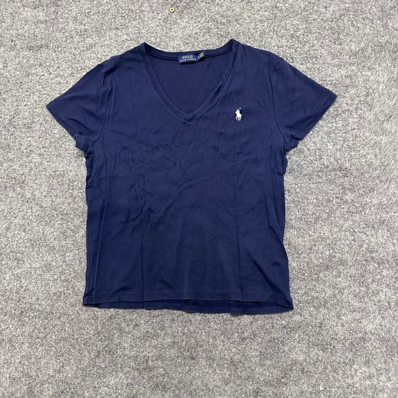 Polo Ralph Lauren Tops - Polo Ralph Lauren T-Shirt Womens Size XL Navy Blue V-Neck Short Sleeve Pony Logo